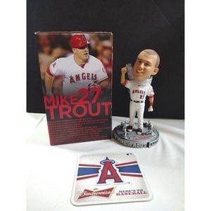 Mike Trout #27 Angels Bobblehead (State Farm Sponsor) NIB & MLB Angels Coaster